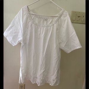 Talbots  white off the shoulder eyelet blouse 1X